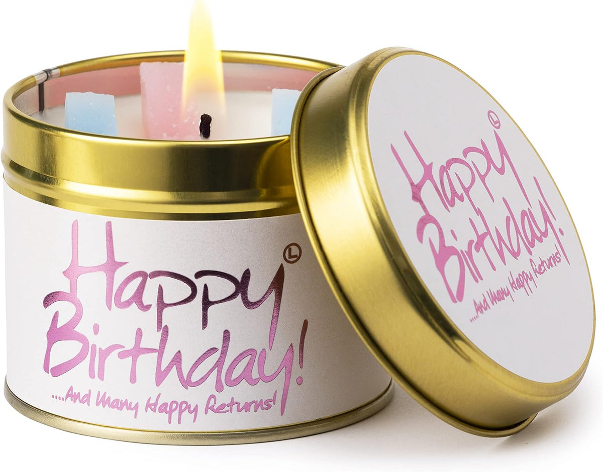 Lily-Flame Happy Birthday Tin Candle 250g
