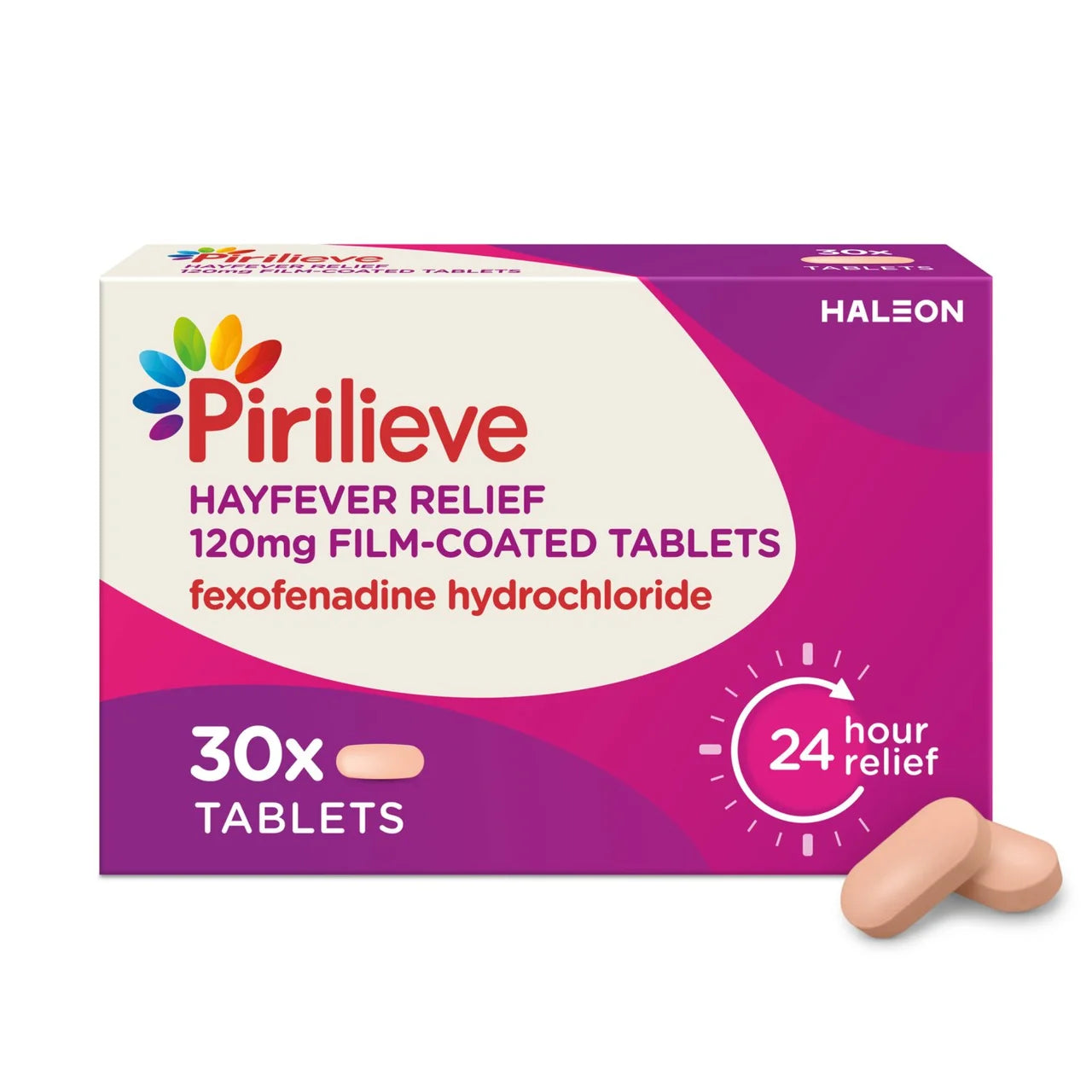 Pirilieve Hayfever Relief Fexofenadine Antihistamine Tablets 30s
