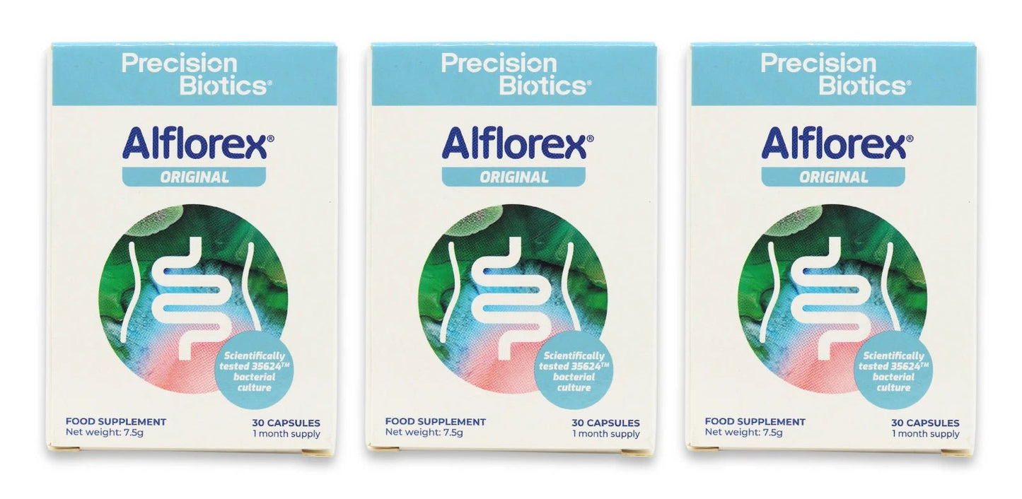 Alflorex Original by PrecisionBiotics - Daily Gut Health Supplement - 90 Capsules (30 x 3) - Direct2Customer