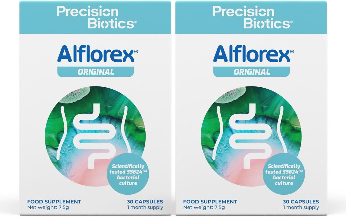 Alflorex Original by PrecisionBiotics - Daily Gut Health Supplement - 60 Capsules (30 x 2)