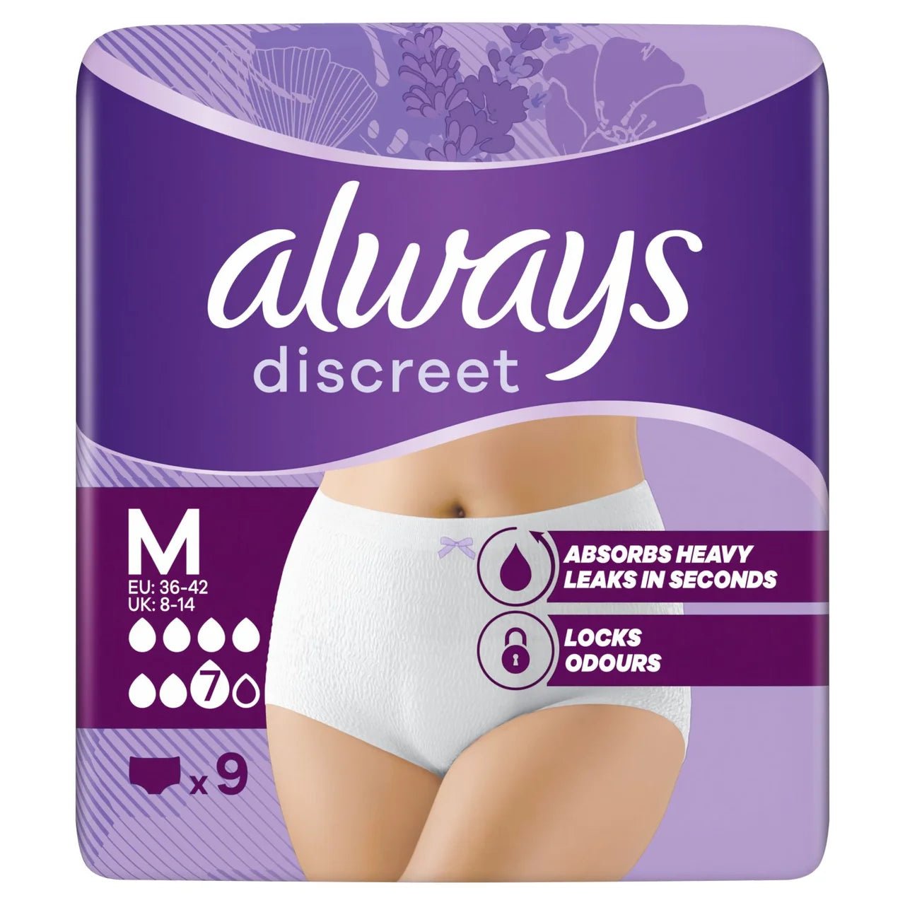 Always Discreet Heavy Adult Incontinence Pants Plus Medium x 9 - Direct2Customer