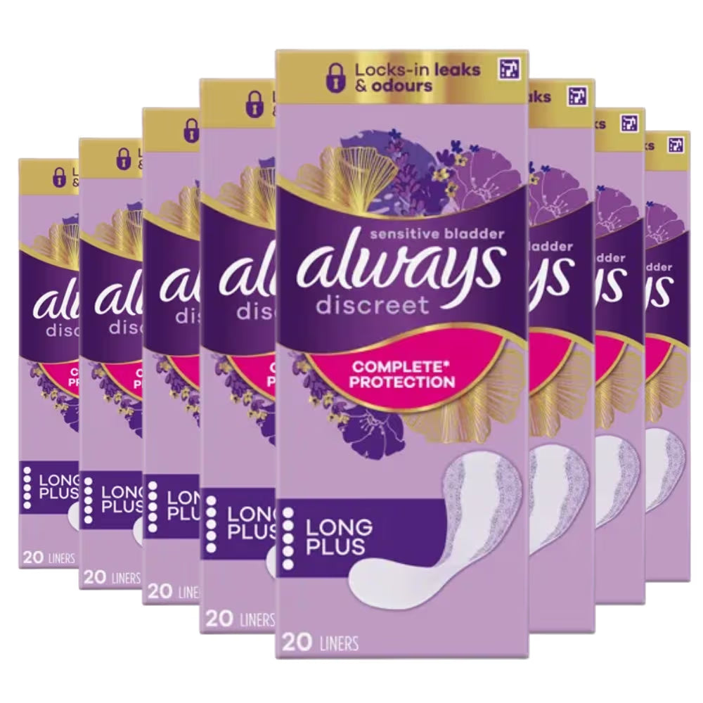 Always Discreet Incontinence Liners Women 20 Liners x 8