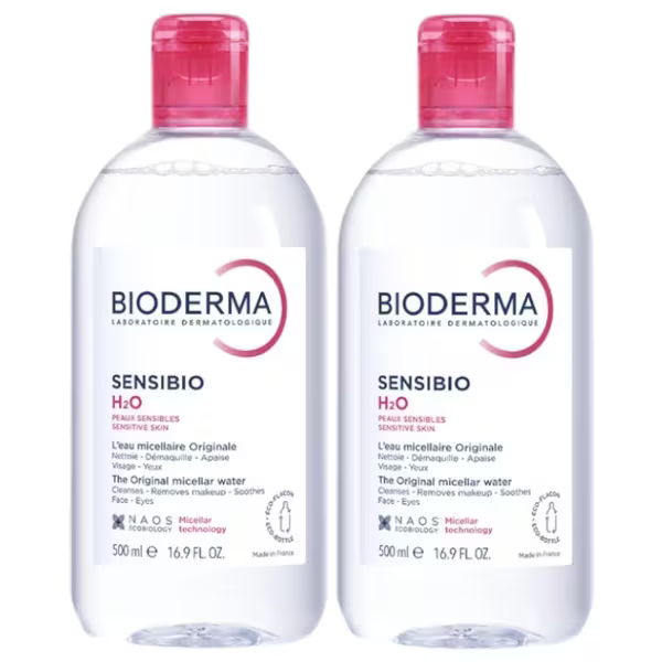 Bioderma Sensibio H2O Micellar Water 500ml - Pack of 2