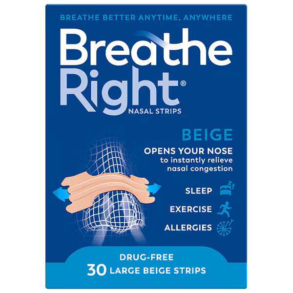 Breathe Right Natural Nasal Strips Large - 30 Strips