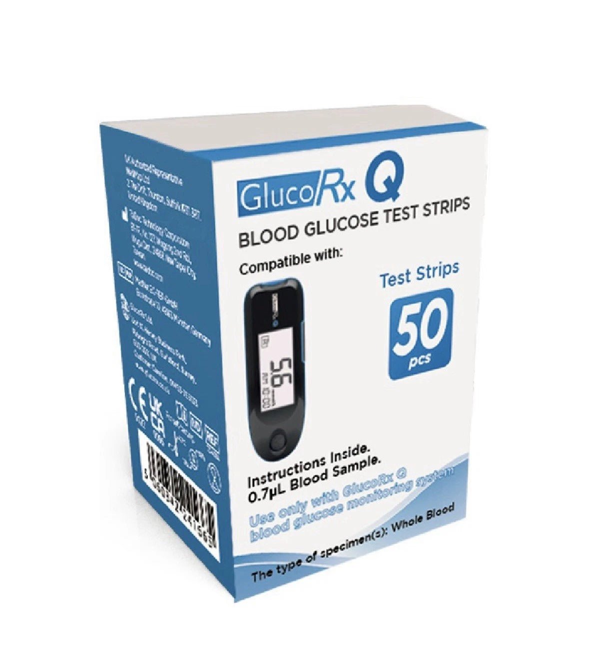 GlucoRx Q Test Strips, Pack of 50 - Direct2Customer