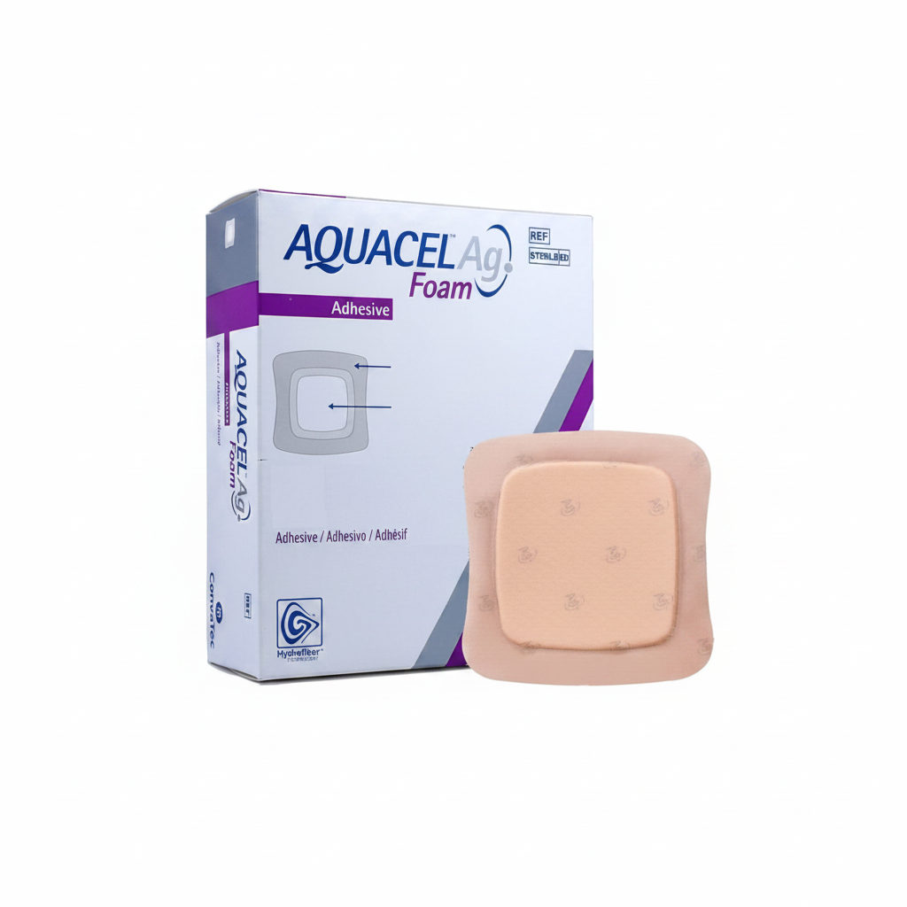 Aquacel Ag Foam Adhesive 8x8cm Pack of 10 - Antimicrobial Wound Dressing