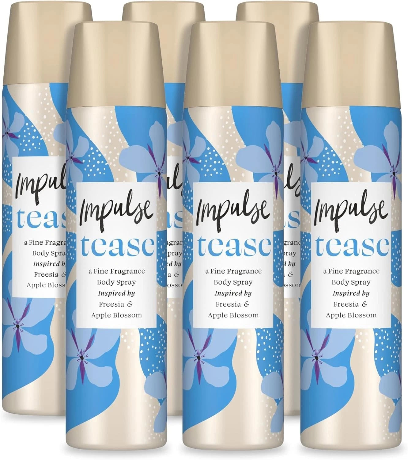 Impulse Body Spray Tease 75ml - Pack of 6