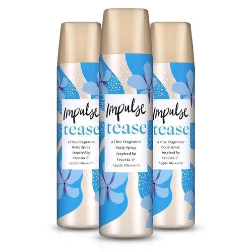Impulse Body Spray Tease 75ml - Pack of 3