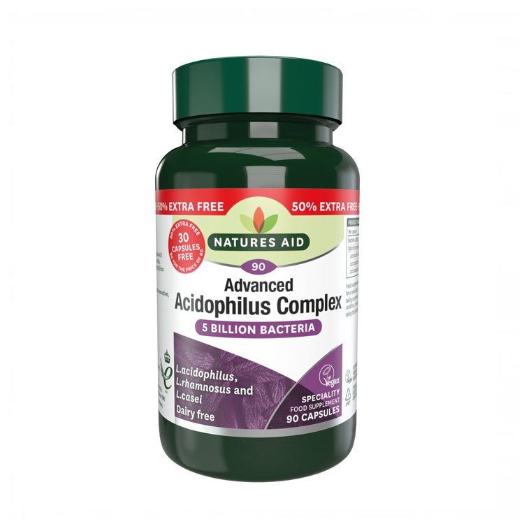 Nature's Aid Acidophilus Complex 90 Capsules - Direct2Customer