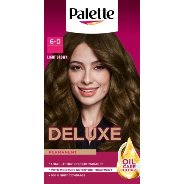 Palette Deluxe Permanent Hair Colour 6-0 Light Brown 142ml
