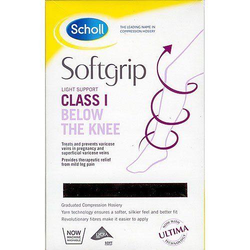Scholl Softgrip Stockings with Ultima Class 1 Below Knee Closed Toe Black - Direct2Customer
