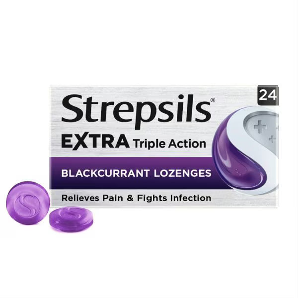 Strepsils Extra Blackcurrant Lozenges 24