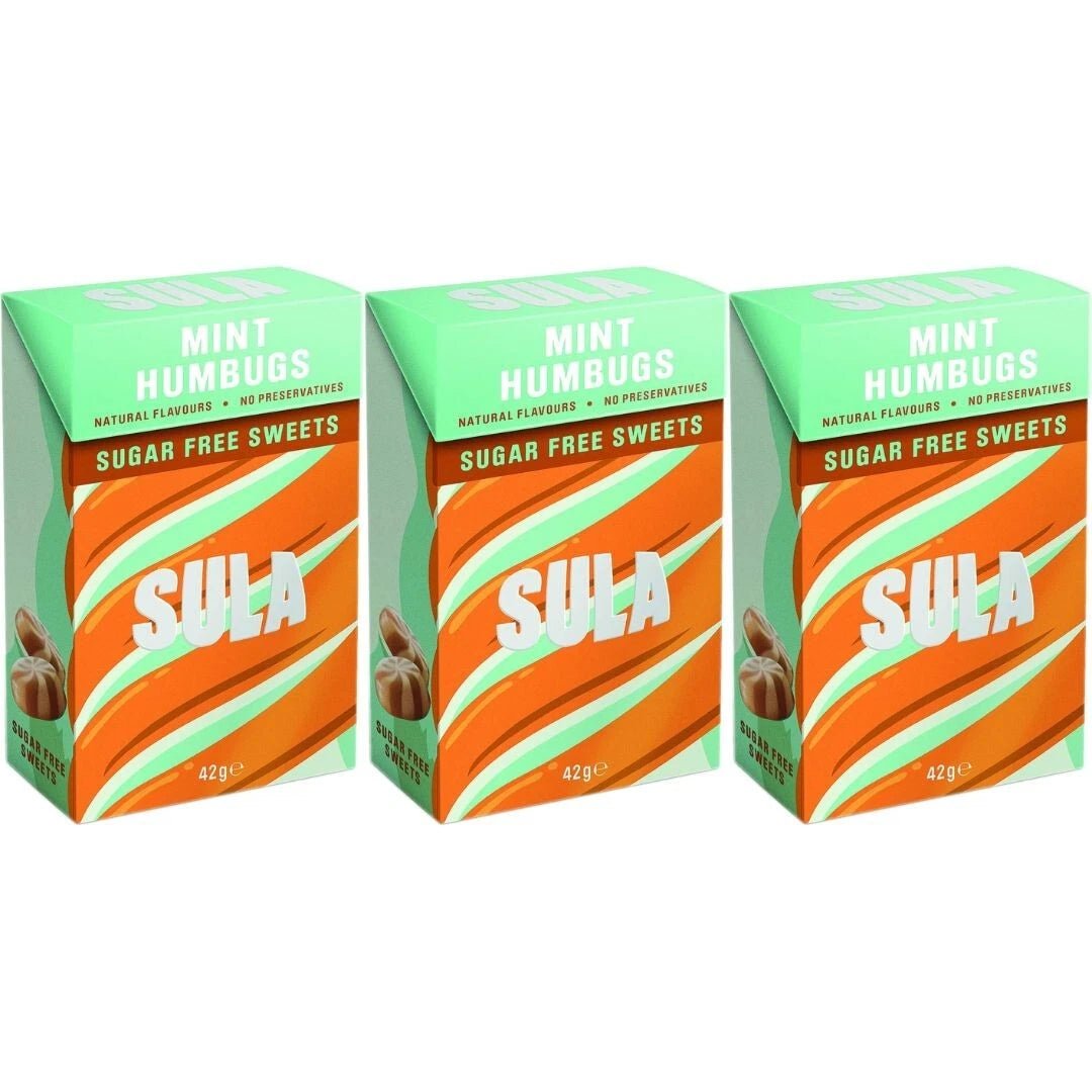 Sula Sugar Free Sweets Mint Humbug 42g Pack of 3 - Direct2Customer