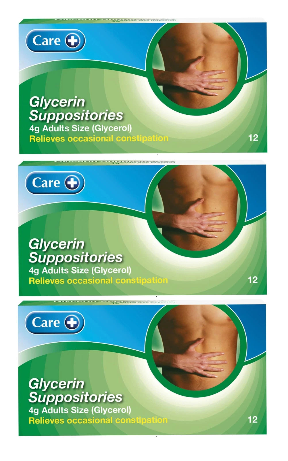 Glycerin Suppositories Adult 4G Care 12 - Pack of 3