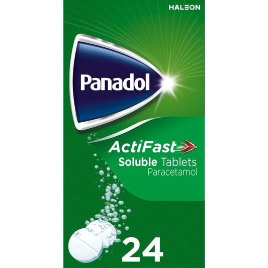 Panadol ActiFast Soluble Paracetamol Painkillers 500mg - 24 Tablets