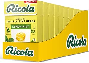 Ricola Lemon Mint Sugar Free Swiss Herbal Sweets - Pack of 10