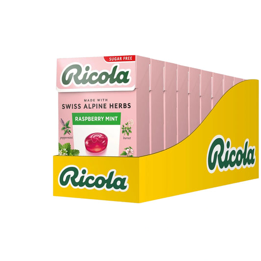 Ricola Raspberry Mint Sugar Free Box 45g – Pack of 10