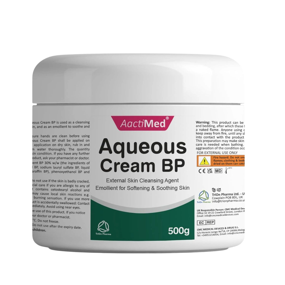AactiMed Aqueous Cream BP 500g - Direct2Customer
