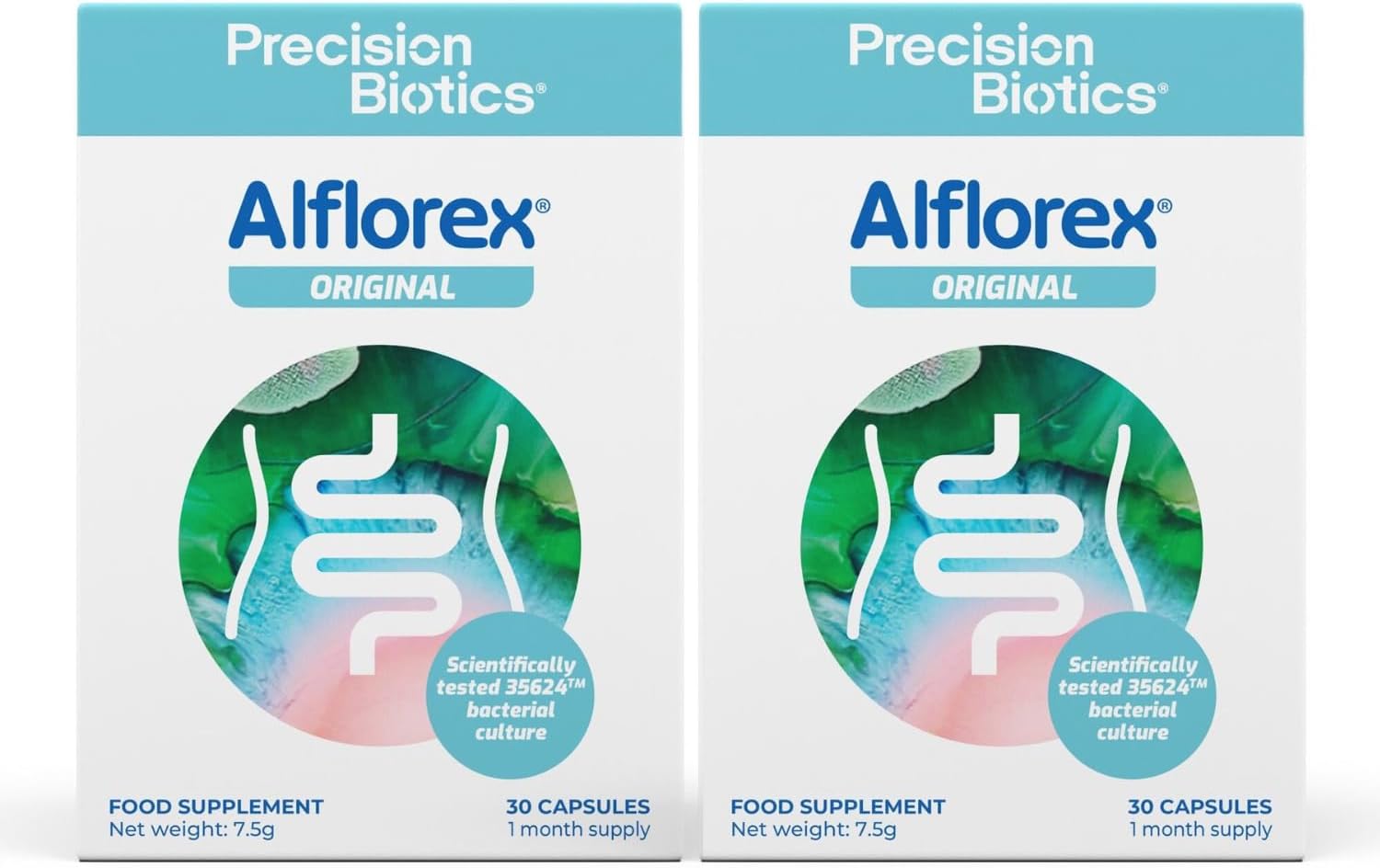 Alflorex Original by PrecisionBiotics - Daily Gut Health Supplement - 60 Capsules (30 x 2) - Direct2Customer