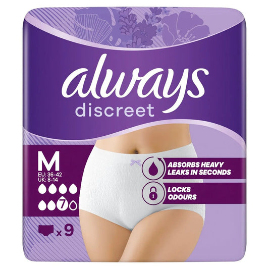 Always Discreet Heavy Adult Incontinence Pants Plus Medium x 9 - Direct2Customer