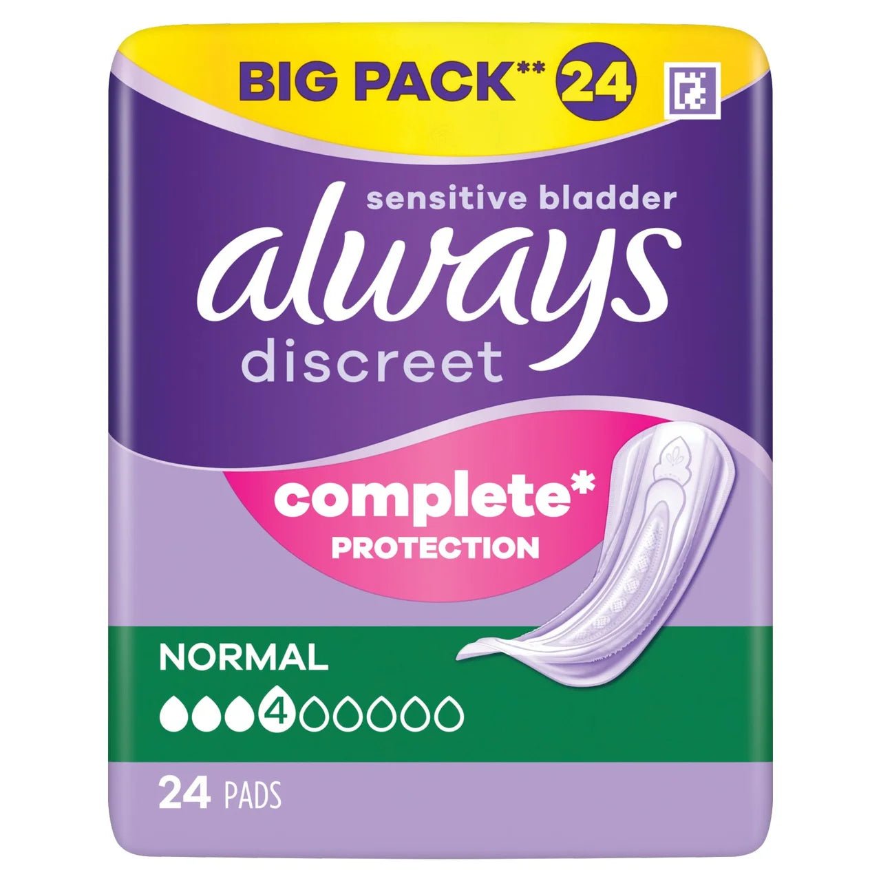 Always Discreet Incontinence Pads Normal 24 - Direct2Customer