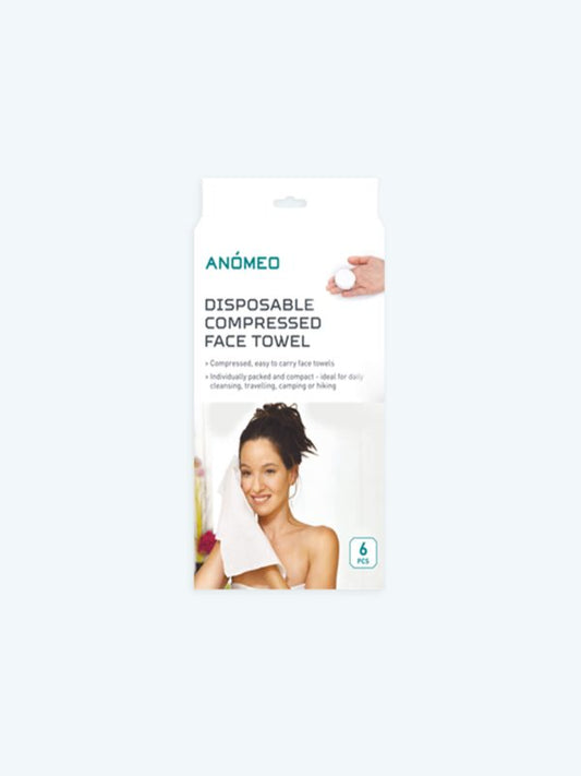 Anomeo Compressed Face Towel 25x50cm - Pack of 6