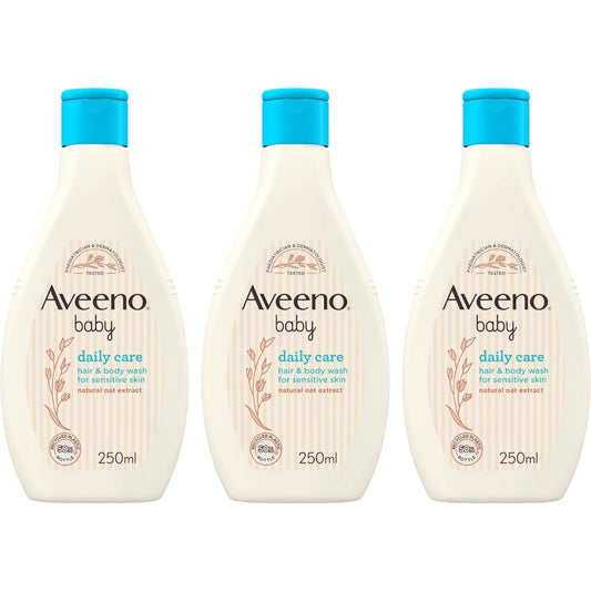 Aveeno Baby Daily Care Hair & Body Wash 250ml - Pack of 3 - Direct2Customer