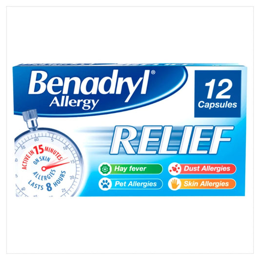 Benadryl Allergy Relief Capsules 12s - Direct2Customer