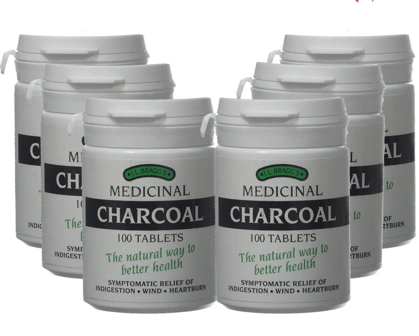 Bragg's Medicinal Charcoal 100 Tablets - Pack of 6 - Direct2Customer