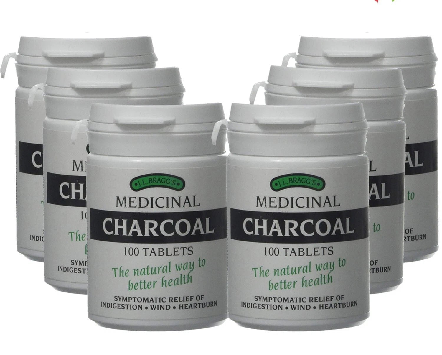 Bragg's Medicinal Charcoal 100 Tablets - Pack of 6 - Direct2Customer