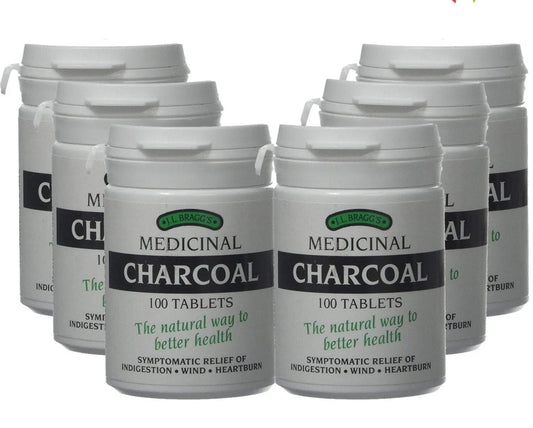 Bragg's Medicinal Charcoal 100 Tablets - Pack of 6 - Direct2Customer