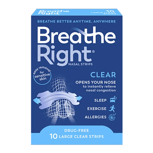 Breathe Right Clear Nasal Strips Large - 10 Strips - Direct2Customer
