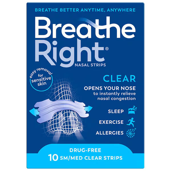 Breathe Right Clear Nasal Strips Small/Medium - 10 Strips