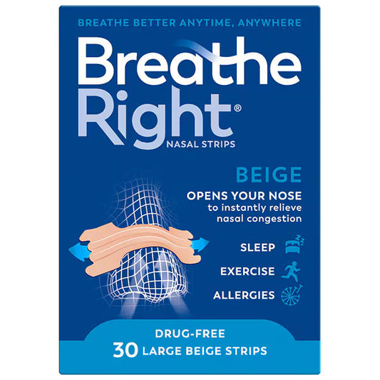 Breathe Right Natural Nasal Strips Large - 30 Strips