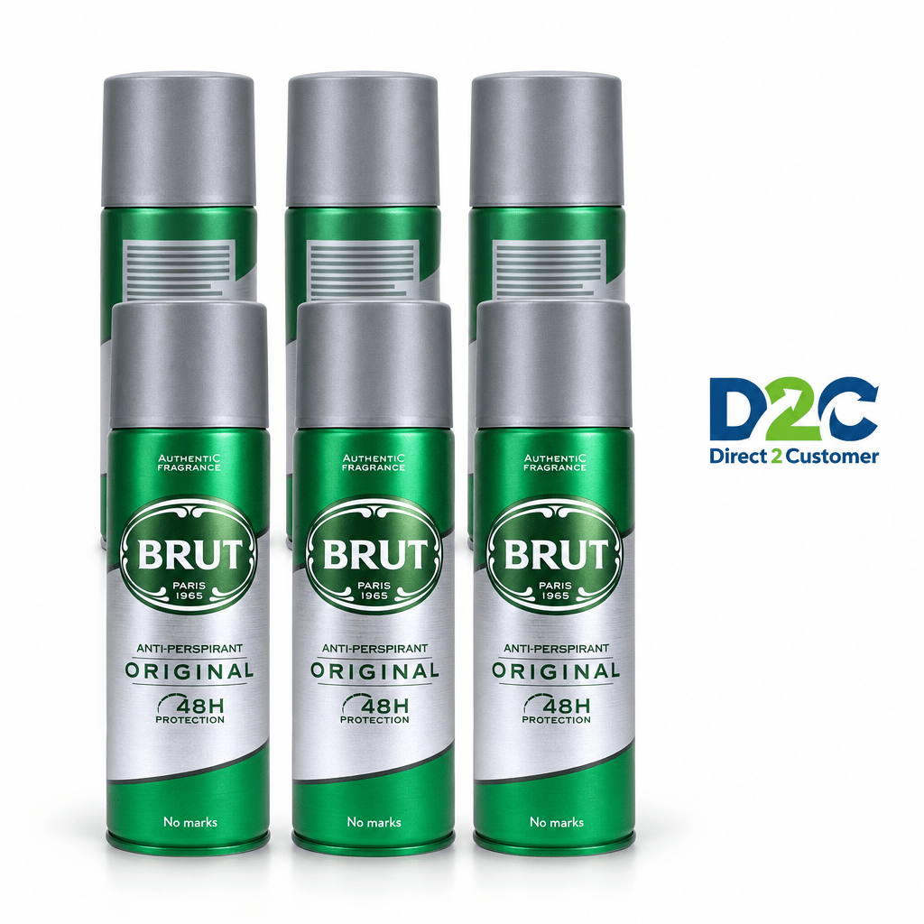 Brut Anti-Perspirant Spray Original 200ml Pack of 6 - Direct2Customer