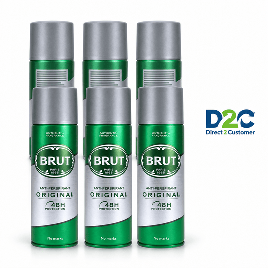 Brut Anti-Perspirant Spray Original 200ml Pack of 6 - Direct2Customer