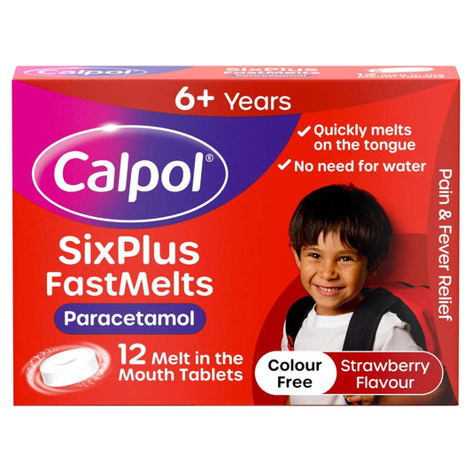 Calpol SixPlus Fastmelts Tablets Strawberry 6+ Years - Direct2Customer