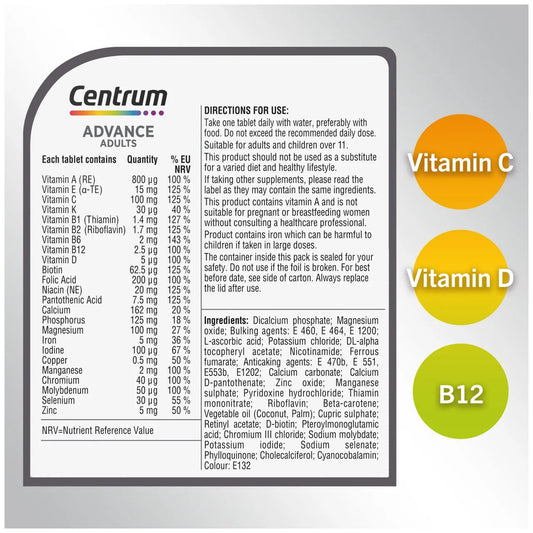 Centrum Advance Tablets - 30 - Direct2Customer