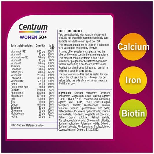 Centrum Women 50+ Multivitamins & Minerals Tablets - 30 - Direct2Customer