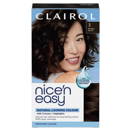 Clairol Nice 'n Easy Permanent Hair Colour Brown Black 3 - Direct2Customer