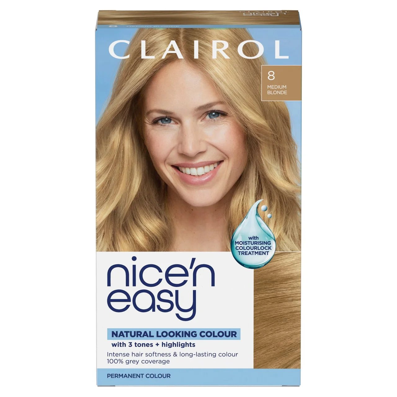 Clairol Nice 'n Easy Permanent Hair Colour Medium Blonde 8 - Direct2Customer