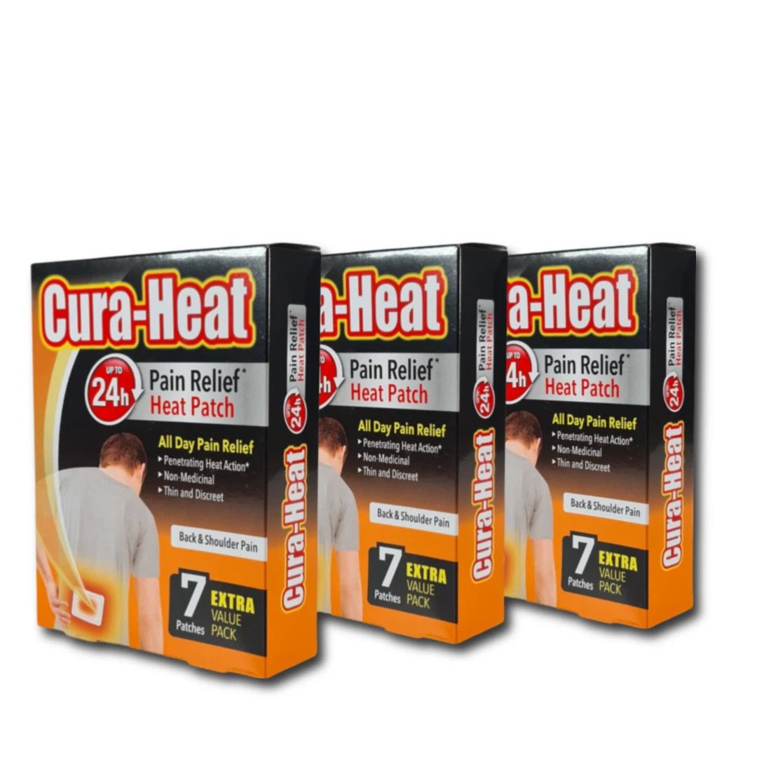 Cura-Heat Back & Shoulder Pain - 21 Patches (Pack of 3) - Direct2Customer