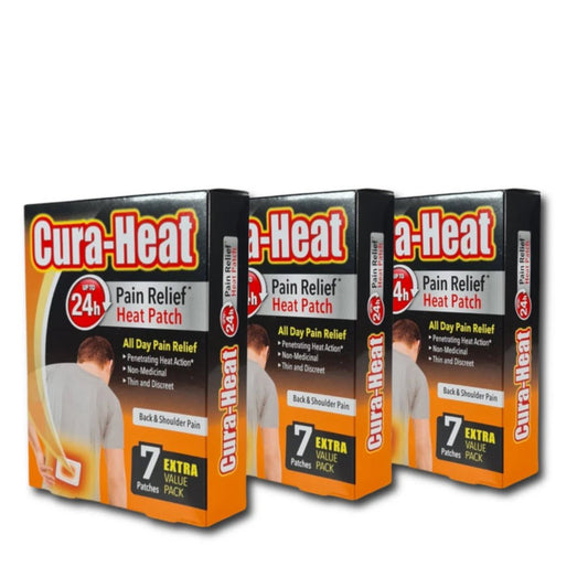 Cura-Heat Back & Shoulder Pain - 21 Patches (Pack of 3) - Direct2Customer