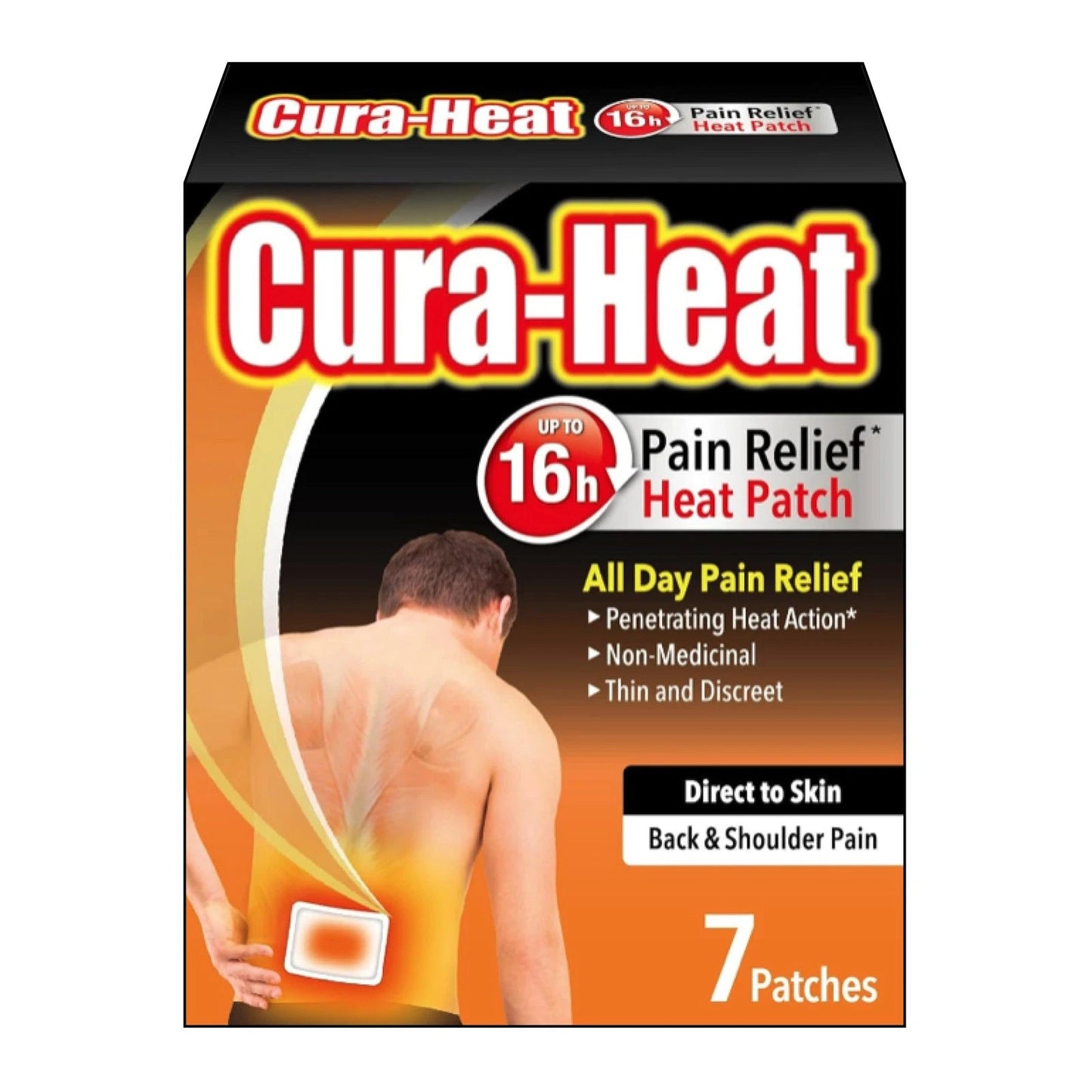 Cura-Heat Back & Shoulder Pain - 7 Heat Patches - Direct2Customer
