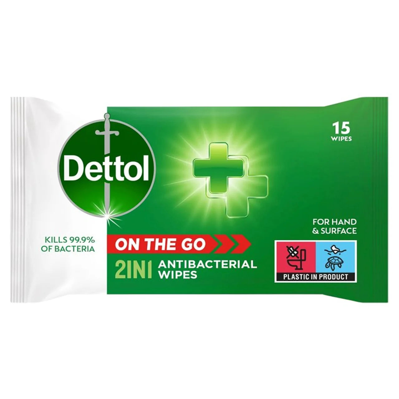 Dettol 2-in-1 Antibacterial Wipes 15
