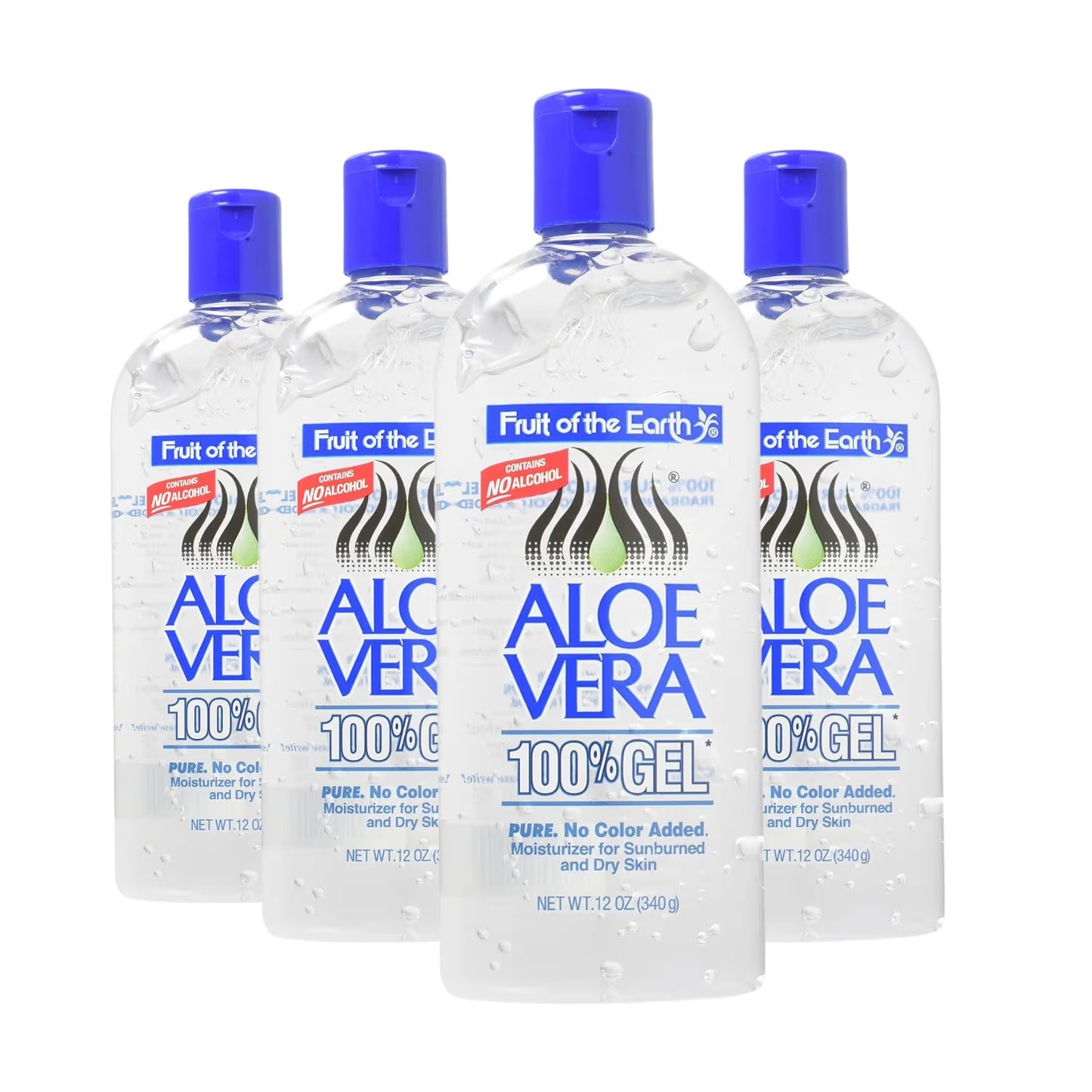 Fruit of the Earth 100% Pure Aloe Vera Gel 340g - Pack of 4
