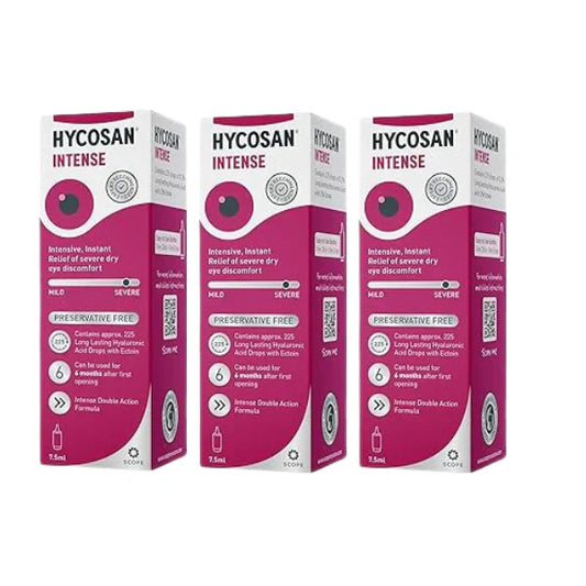 Hycosan Intense New Lubricating Eye Drops 7.5ml - Pack of 3