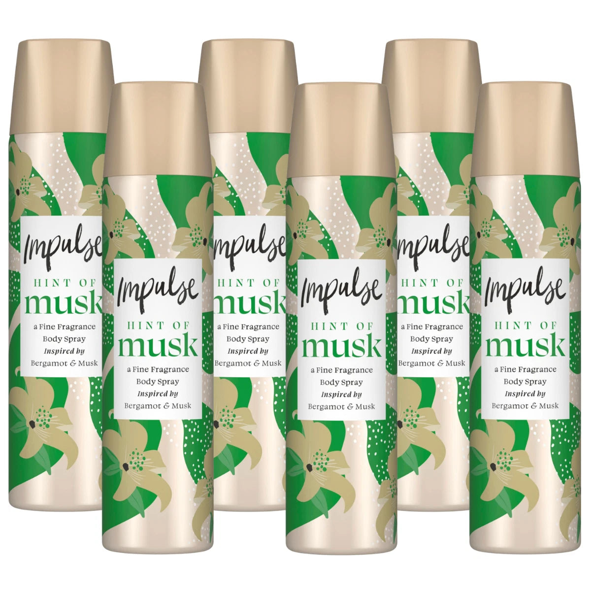 Impulse Body Spray Hint of Musk 75ml - Pack of 6