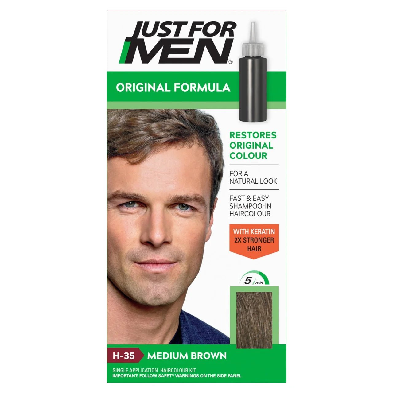 Just For Men Hair Colour Natural Medium Brown - Direct2Customer