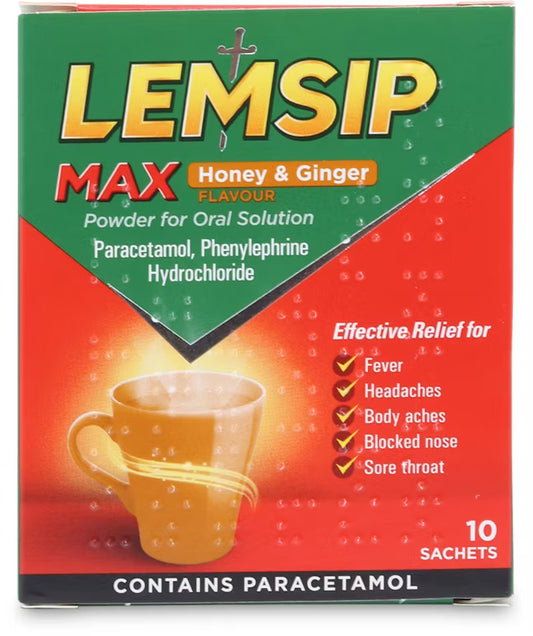 Lemsip Max Sachets Honey And Ginger - 10 Sachets